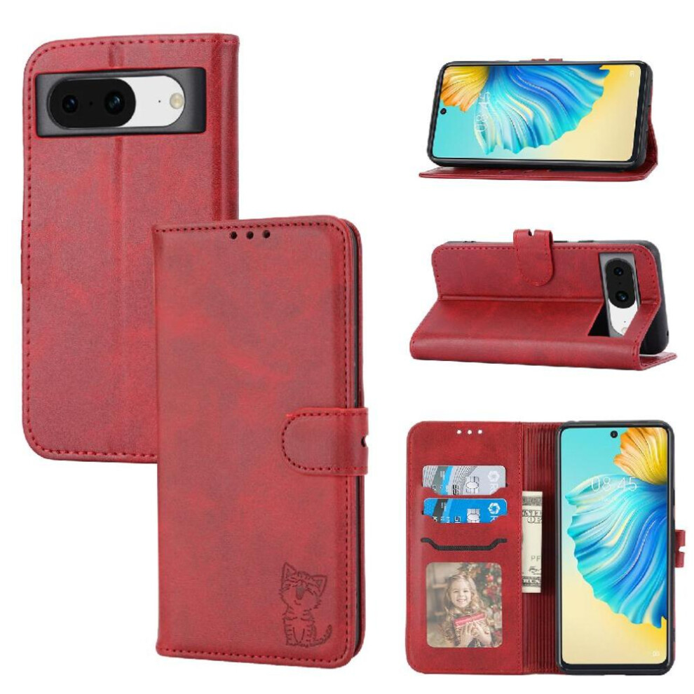 Wallet Case For Google Pixel 8A All Round Protection Magnetic Closure Card Holder Embossed Kickstand 9448990302062
