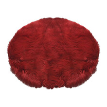 ADVEN Round Bedroom Carpet Polyester Solid Color Living Room Sofa Area Rug Decorative Pad Washable Floor Mat Home Hotel 30x30cm Red