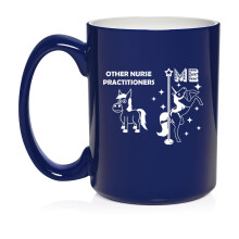 Nurse Practitioner Superstar Unicorn Funny Ceramic Coffee Mug Tea Cup Gift for Her, Him, Friend, Coworker, Wife, Husband (15oz Blue)