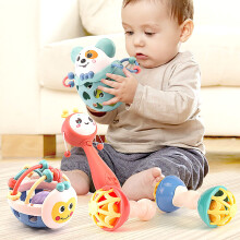 5pcs Baby Rattle Teething Toys Set, Musical Infant Teether Toys, Early Educational Newborn Chew Toys Gifts for 0-9M