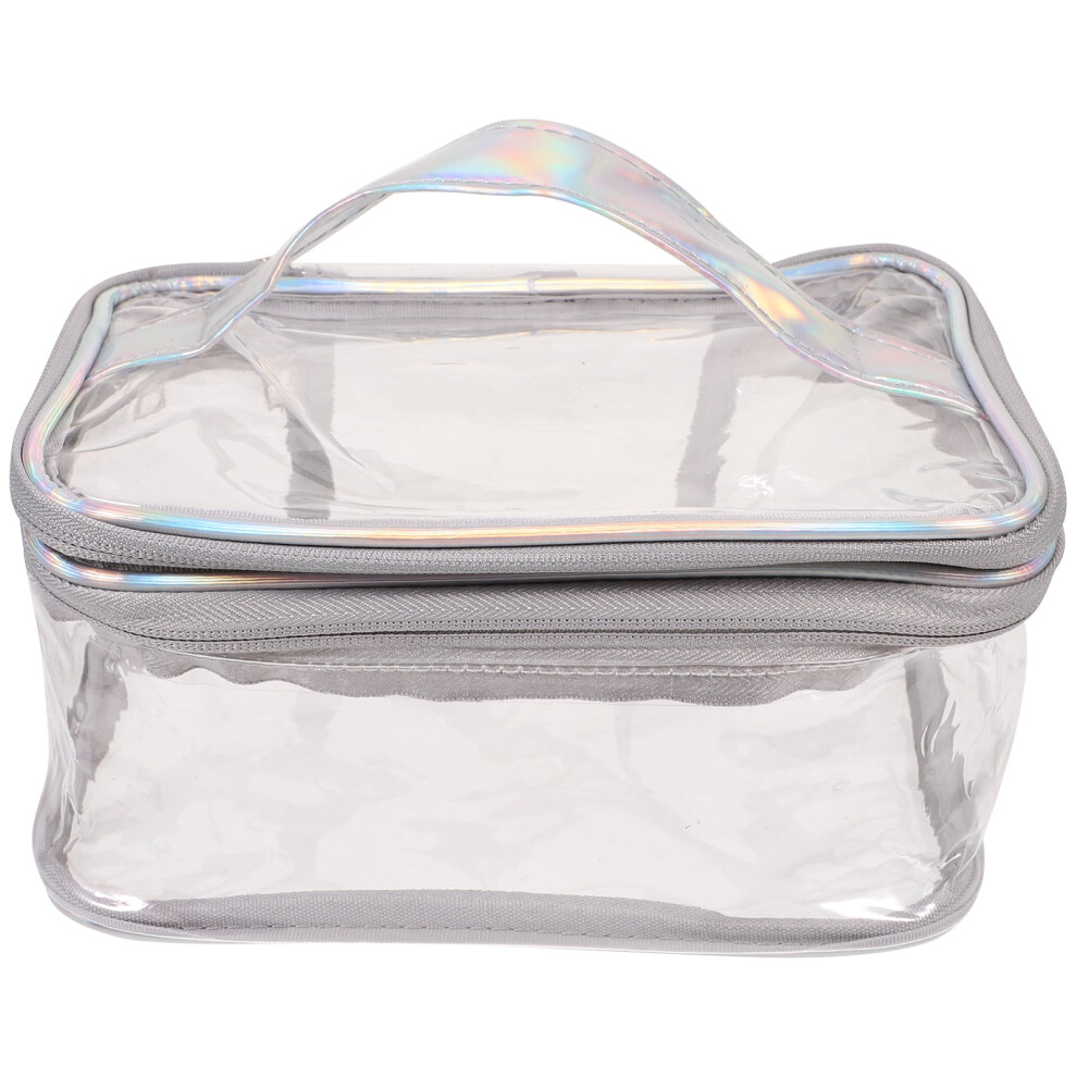 Guangmc Transparent PVC Cosmetic Bag Large Portable Makeup Toiletry Travel Bag