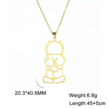 RSAMD Handala Hanzala Palestine Boy Pendant Necklace Stainless Steel Jewelry Gift-Gold