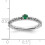 Created Emerald Sterling Silver Single-Stone Ring 2
