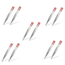 10 Pieces of Rubber Tip Tweezers PVC Silicone Precision Tweezers Laboratory Industrial Hobby Craft Tweezers Tool-Red