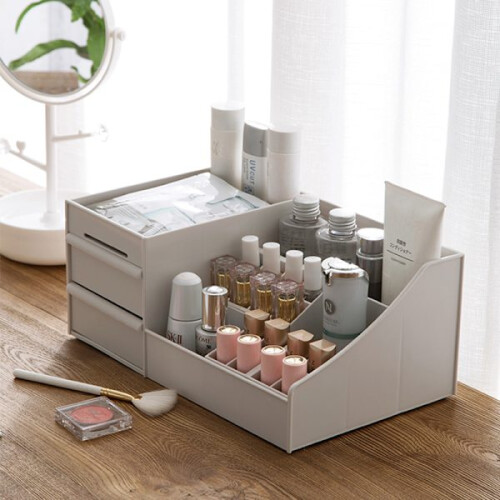 Home Container Cosmetics Case Office storage box white 28*4*17*13cm 1