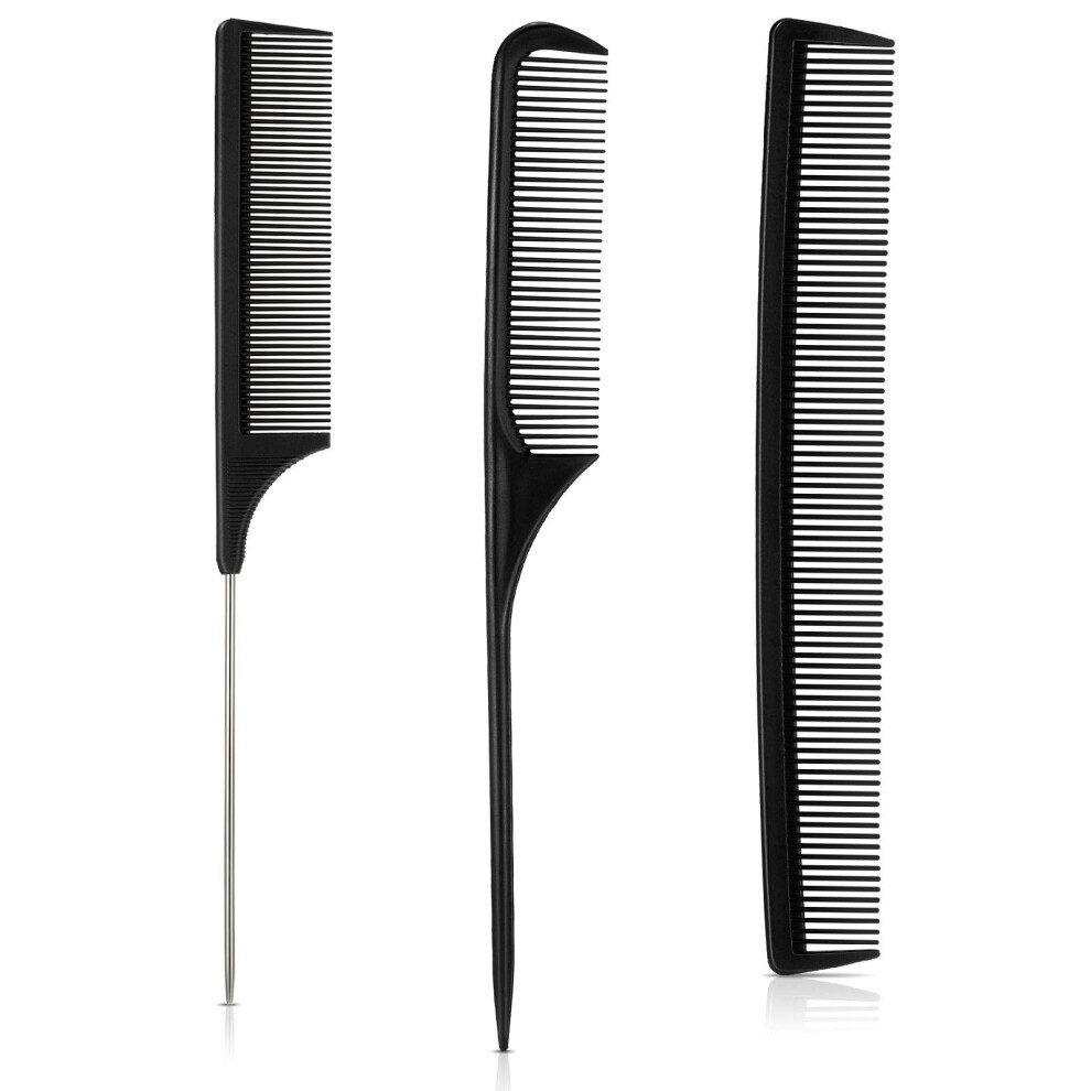 Carbon Fiber Hair Comb Set AntiStatic Heat Resistant Professional Styling and Barber Combs