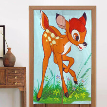 Bambi Door Curtain for Doorway, Pattern Print Blackout Privacy Window Curtain, Room Divider Curtain Tapestry Home Decor, 34" W X 56" L