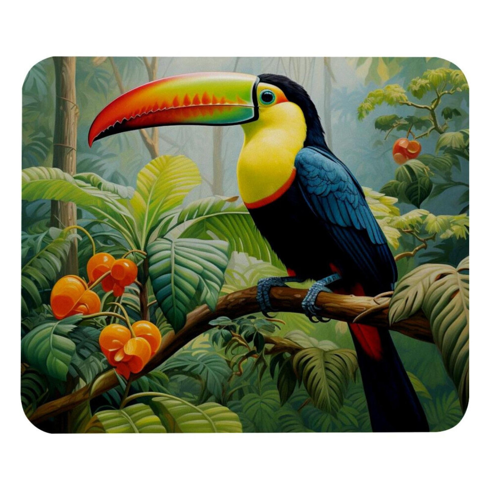 Desk Mat Toucan Leaf, Small Desk Pad, Gaming Mouse Pad, Mousepad For Desk Rubber Base Mousepad, Keyboard Mouse Mat For Work, Game, Office, Home Green 9450273676548