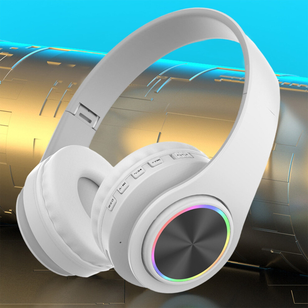 Quinlirra Easter Gifts For Women And Men Clearance Wireless Bluetooth Headphones Over Ear With Rgb And Mic 5 Hours Of Use Foldable Headset Light 9450273677040