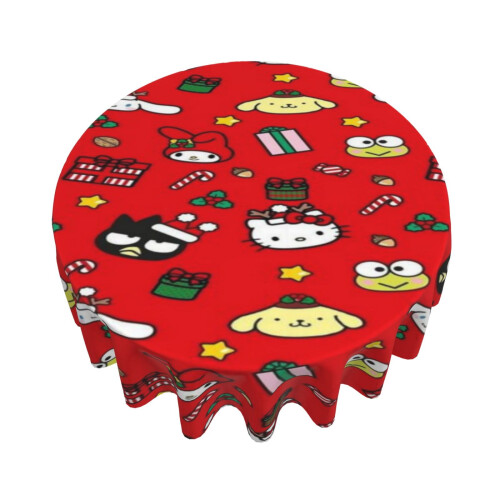 Hello Kitty Rectangular Tablecloth, Water Resistance Antiwrinkle Spillproof Soft Fabric, 60in, compatible with dining table 2