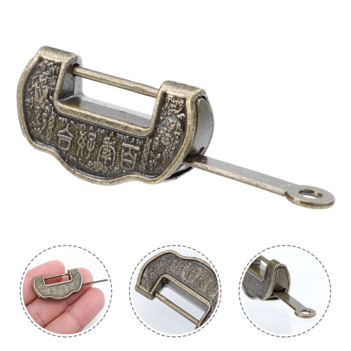 2pcs Antique Decorative Lock Retro Box Lock Suitcase Decor Latches with Keys 2