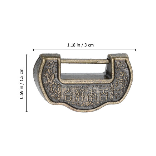 2pcs Antique Decorative Lock Retro Box Lock Suitcase Decor Latches with Keys 1