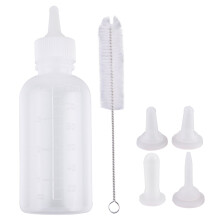 6pcs 120ml Pet Nursing Bottle Milk Feeding Bottle Milk Feeder Pacifier Cleaning Brush Pet Supplies