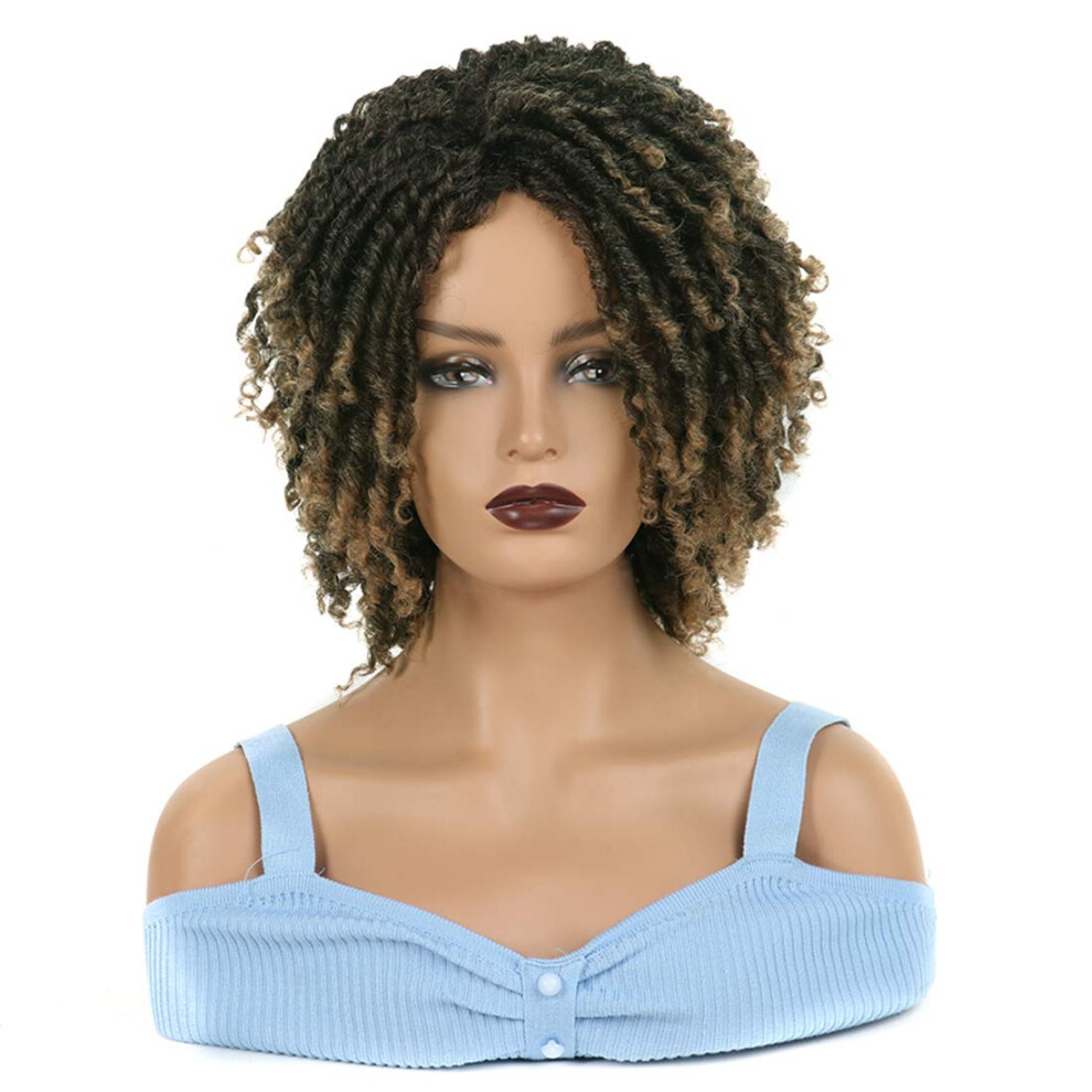 Unisex Black Dreadlock Wig For Women, Short Synthetic Faux Locs With Natural Look, Lightweight And Adjustable (1Bt27)