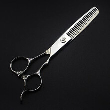 6 Inch Japanese 440C Professional Hair Cutting Scissors with Floral Handle for Barber and Thinning