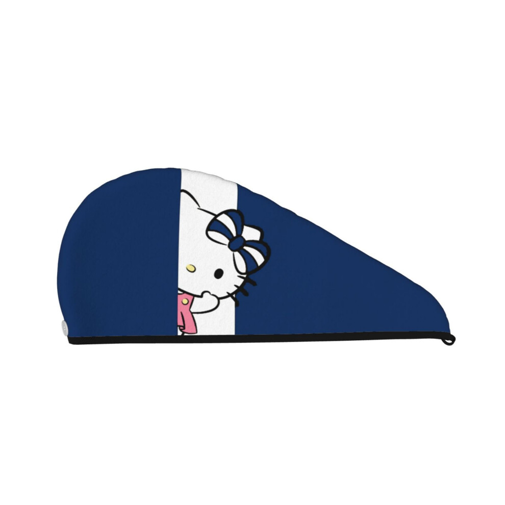 Coral Hello Kitty Velvet Dry Hair Cap Thickening To Increase Soft Absorbent Shower Cap