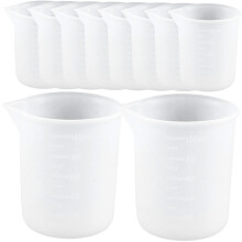 10Pcs Silicone Measuring Cups with Accurate Scale Nonstick Graduated Mixing Cups for Epoxy Resin Crafts