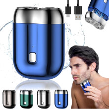 2024 New Upgrade Pocket Shaver, USB Rechargeable Mini Electric Razor for Men, Waterproof & Portable for Travel, Car, Home (Blue)