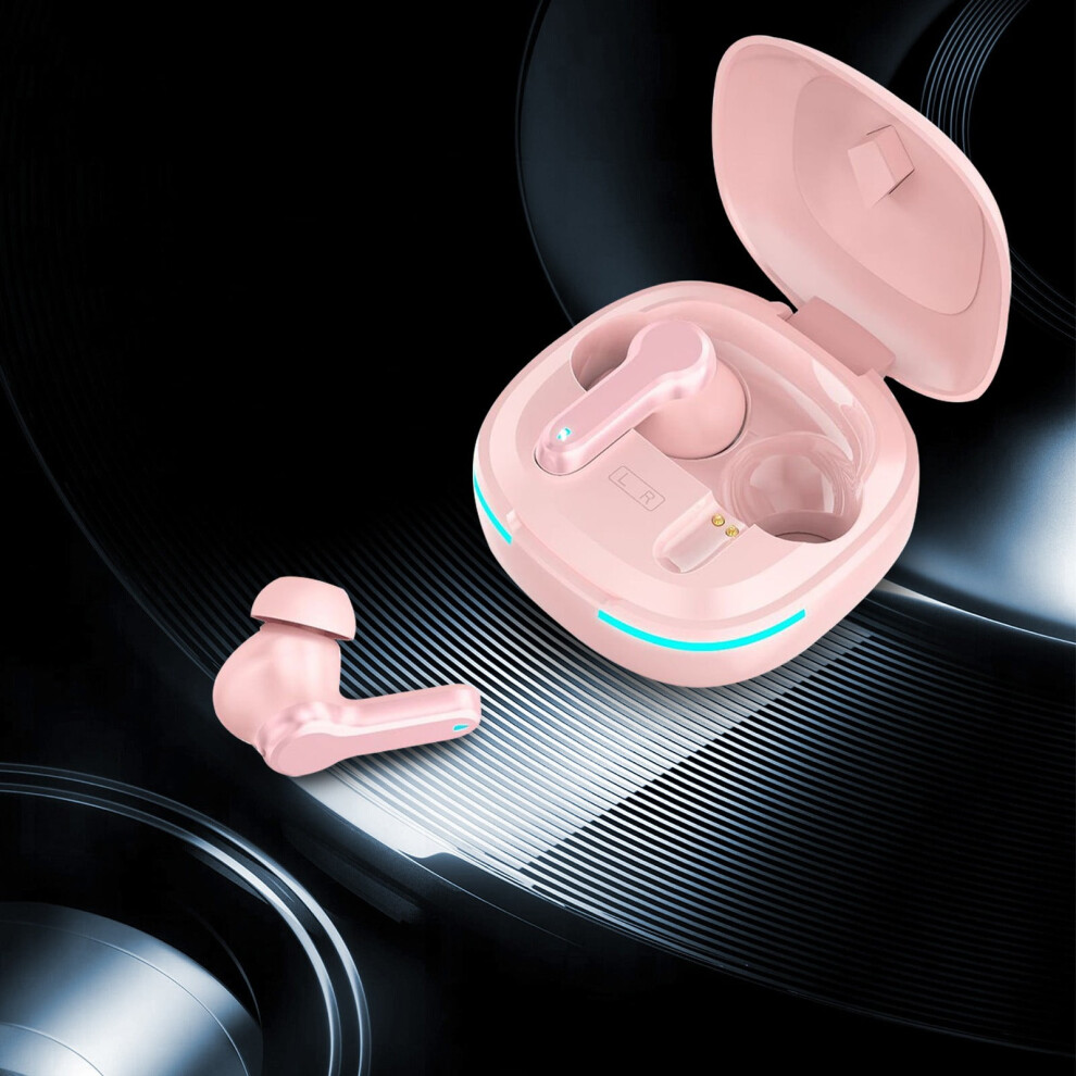 Avtoify Noise Canceling In-Ear Wireless Bluetooth Headset Bt5.3 Gaming Streaming Headset Light/Pink 9402001852328