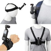 Accessories Kit for DJI Osmo Pocket 2,New Quick Release Head Strap Mount + Chest Mount Harness + Backpack Clip