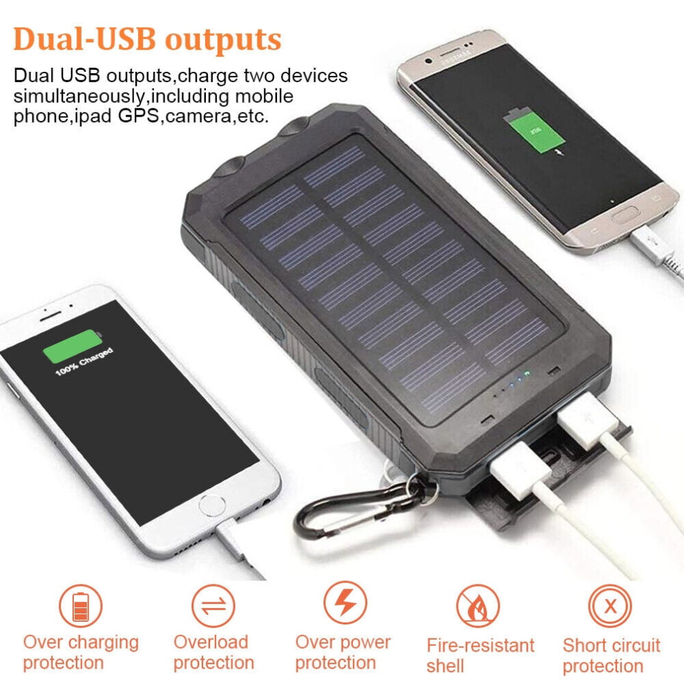 500000Mah Portable External Solar Power Bank Dual Usb Battery Charger For Phone 9402001854131