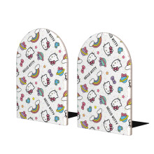 2 Pack Hello Kitty Bookends Cute Cartoon Book Stopper Heavy Duty Premium Metal Decorative Book End Supports For Kids Shelves Room Office-U9