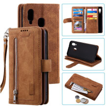 Flip Case for compatible with Samsung Galaxy A20e 9 Card Slots Lanyard Wallet Pu Leather Kickstand