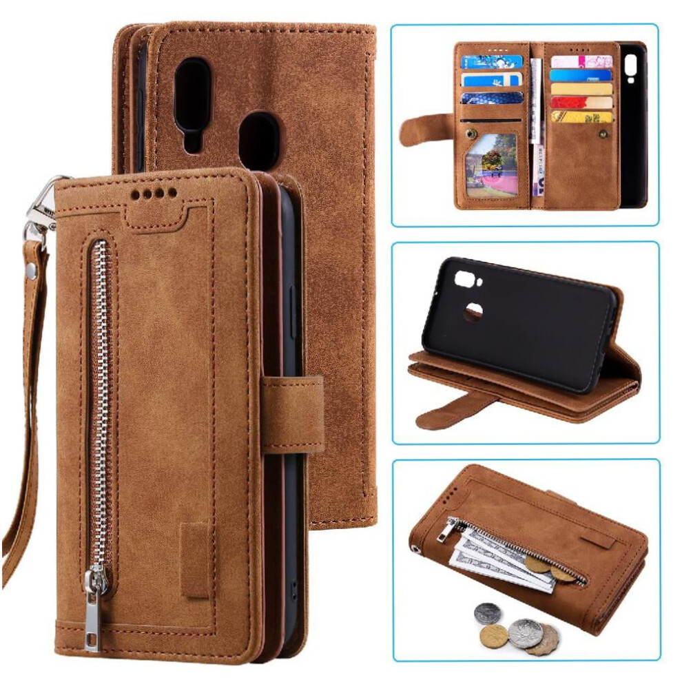 Flip Case For Compatible With Samsung Galaxy A20e 9 Card Slots Lanyard Wallet Pu Leather Kickstand 9402001854117