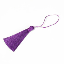Purple Tassel Pendant Keychain, Silk Tassel Trim, Compatible with Craft & Wedding Decor, Car Hanging Rope, Curtain Fringe Accessory