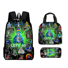 3 pcs/set Gorilla Tag Backpack Children School Bag Backpack Lunch Bag Pencil Case Gift C