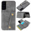 Compatible with Samsung Galaxy S21 FE - Practical Case with Card Holder Grey 1