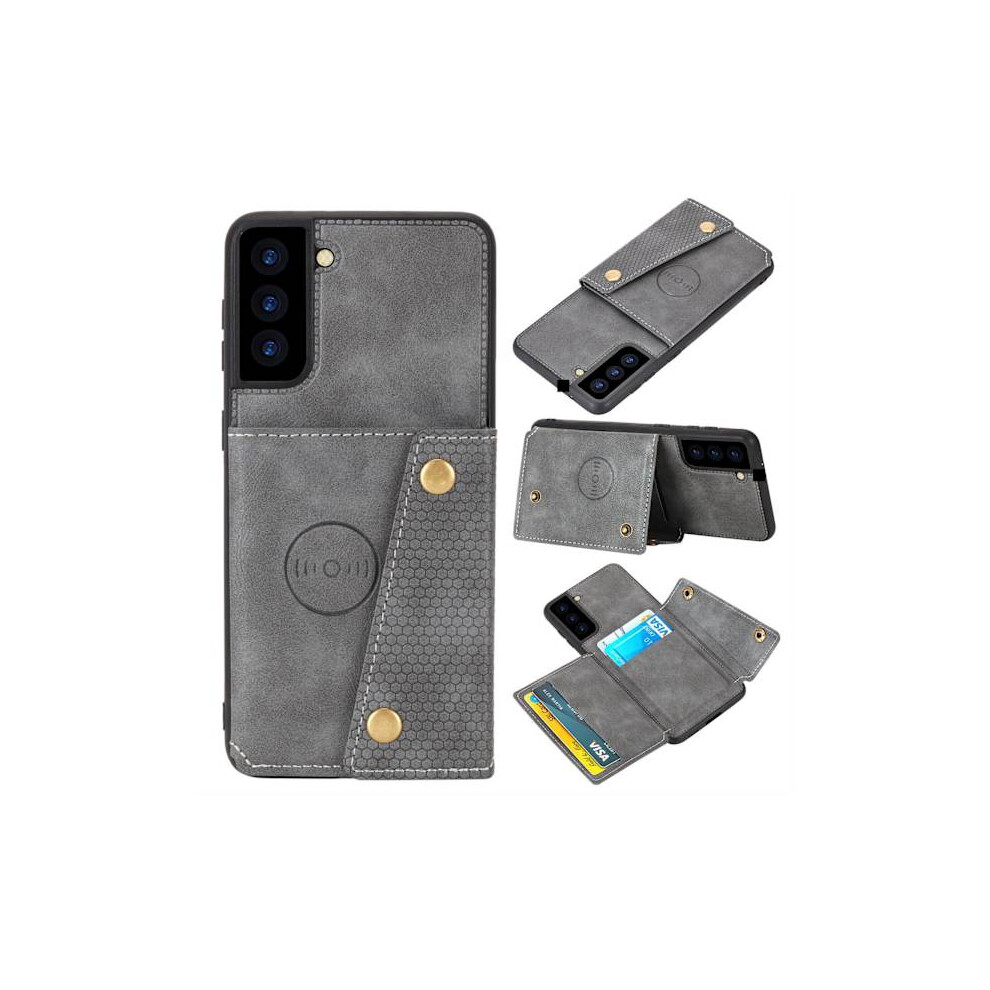 Compatible With Samsung Galaxy S21 Fe - Practical Case With Card Holder Grey 9193271516842