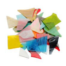 Irregular Mosaic Glass Pieces 500g for , Crushed Stained Glass Tiles, Assorted Colors and Shapes Mosaic Art Supplies (Mixed Assorted Colors)