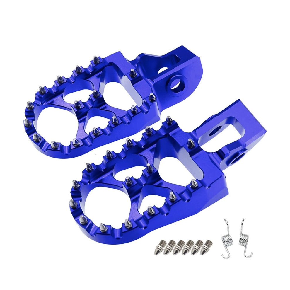 Motorcycle Foot Pegs For Ktm Exc Sxf 20172023, 6061T6 Aluminum Dirt Bike Pegs With Steel Teeth Blue 9113335478176