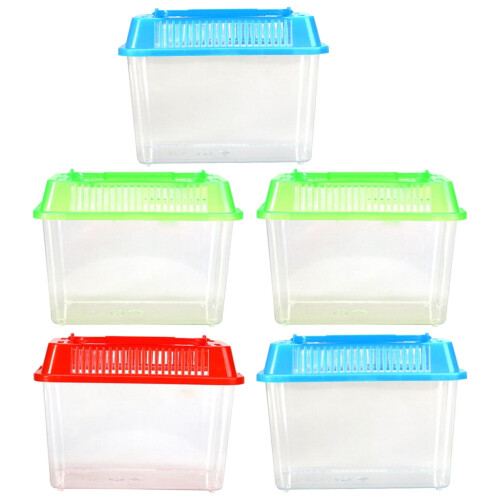 Eease 5pcs Small Clear Plastic Fish Bowls for Small Creatures and Reptiles 2