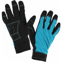 Stretch Gardening Glove with Micro Suede Palm, Teal Blue, Medium
