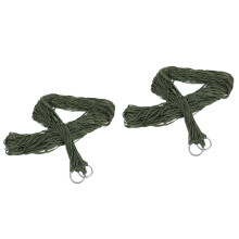 2 pcs Thickened Green Camping Hammock Mesh Belt And Rope Nylon Rope Single Hammock with Lashing(Army Green)