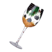 Christmas Holiday Themed Wine Glass Sophisticated High Stemmed Champagne Flute Elegant Stemwares for Party Use