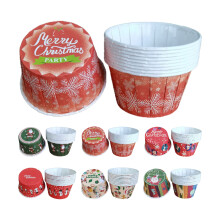 Vnanda 100Pcs Christmas Cupcake Wrappers, Santa & Snowman Baking Cups, Xmas Colorful Liners for Cake Candy
