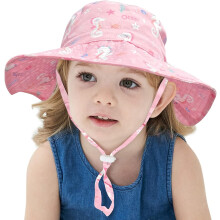 Baby Kids Printed Sun Hat Wide Brim UPF 50+ UV Protection Bucket Hat Fishman Cap (6 Months-8 Years)