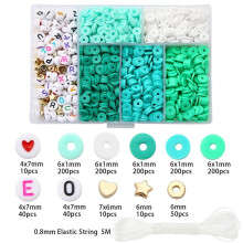 1160+ Pcs Clay Beads Bracelet Making Kit, Polymer Clay Beads for Jewelry Making, Friendship Bracelet Kit with Gold & Silicone Beads (6mm)