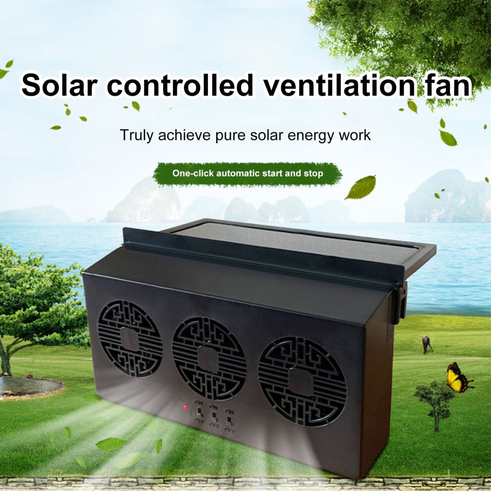 Washranp 1Set Automatic Solar Powered Car Exhaust Fan,Portable Low Noise Vehicle Ventilation Cooling Fan Energy Air Vent Radiator Fans 9418476292675