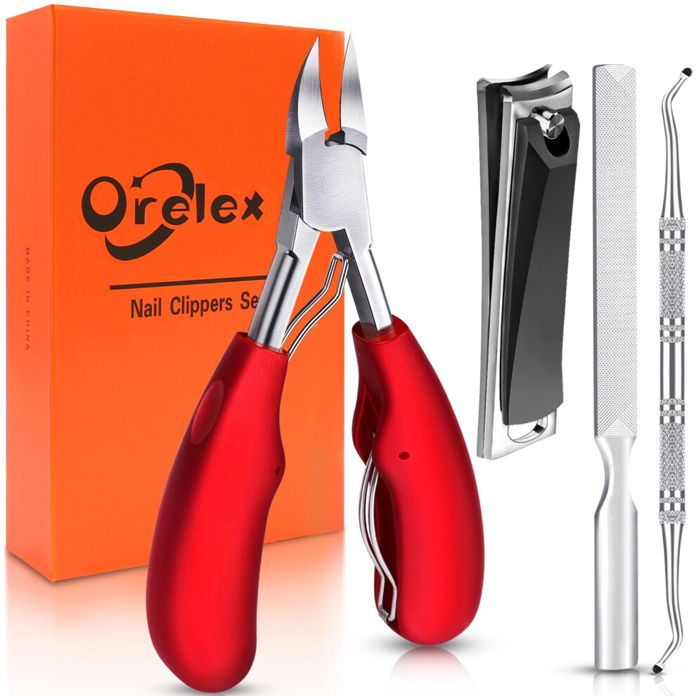 Toenail Clipper for Thick Nails with Curved Blade Precision, Ingrown Nail Control, Ergonomic Grip