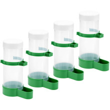 Bird Water Feeder 4 Pcs Automatic Parrot Water Dispenser with ClipOn Bottle for Bird Cages