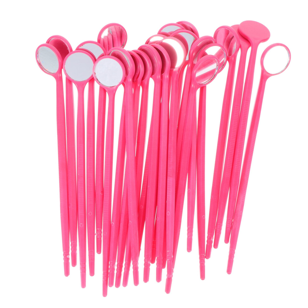 24 Pcs Disposable Mouth Mirror Mirrors Teeth Check Inspection Major Eyelash Dental