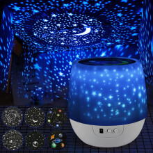 2 in 1 LED Galaxy Moon Star Projector Lamp, Night Light with 6 Films, 6 Lighting Effects for Bedroom, Sleep, Kids Gifts