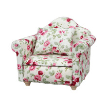 Country style armchair mini sofa dollhouse miniature sofa and set wooden simulation furniture girls' favorite gift Pink floral