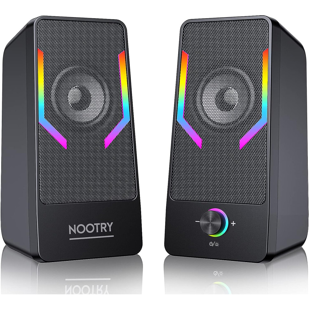 Computer Speakers, Rgb Gaming Desktop Speakers With 7Color Backlit, 10W Usb Powered Volume Control Monitor Speaker, 9165521348459