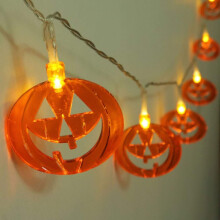 Halloween Pumpkin String Lights 20 LED Battery Operated Waterproof Fairy Lights for Indoor Outdoor Decor 9.8FT Flat Pumpkin