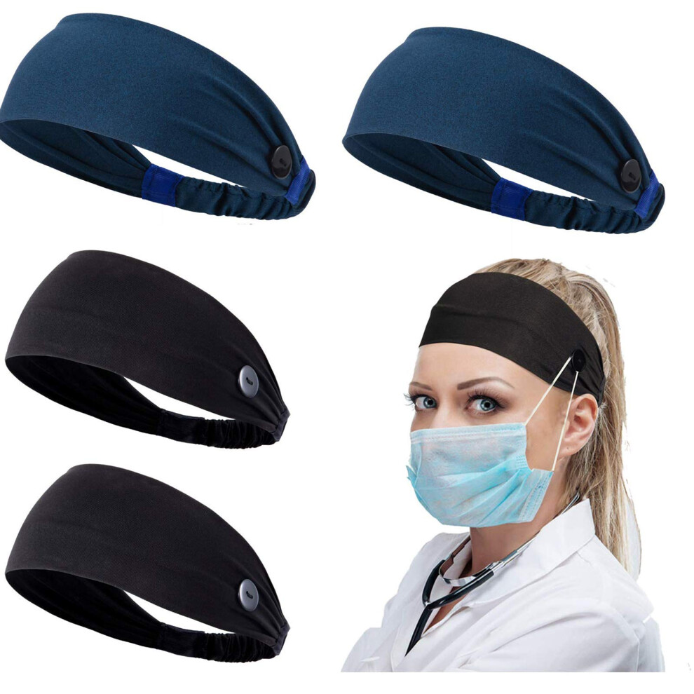 Headbands With Buttons For Masks Ear Pressure Relief Breathable Elastic Fit For Nurses And Doctors 9070919574726